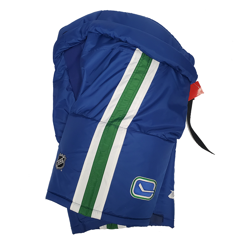 Pantalon de hockey CCM HP70 Pro Stock – Canucks de Vancouver (LNH) – Vert/Blanc/Bleu